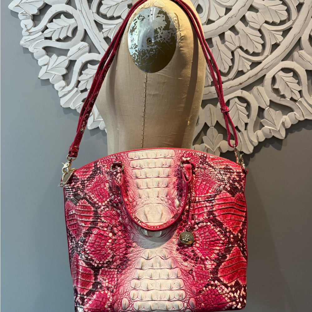 Brahmin bag Duxbury Satchel Crown of Hearts Ombre Melbourne New! - Picture 6 of 6